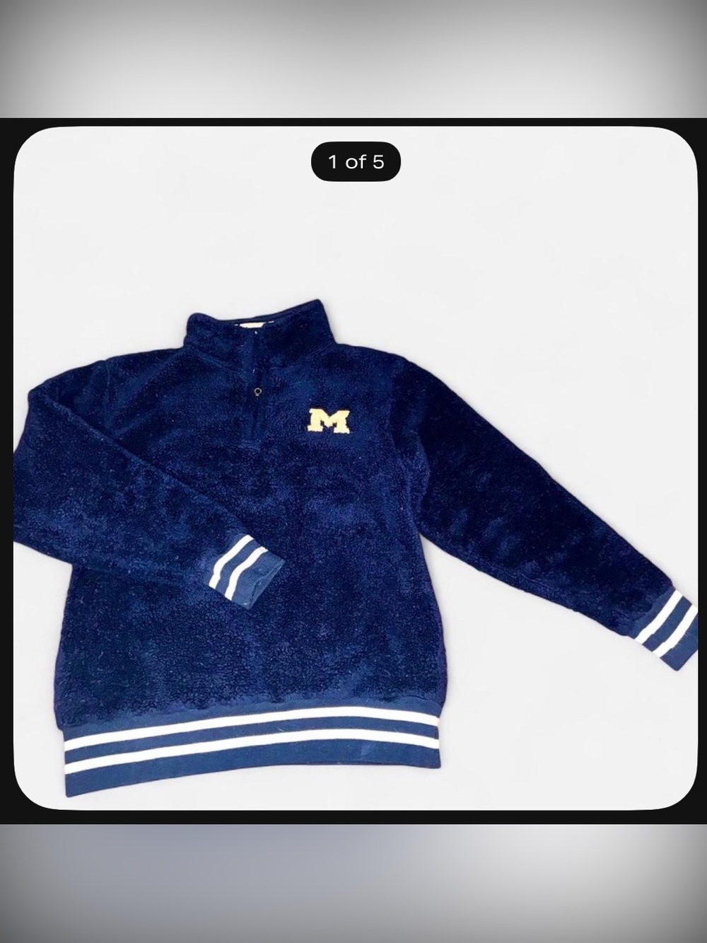 University of Michigan Navy Sherpa Pullover Sweater